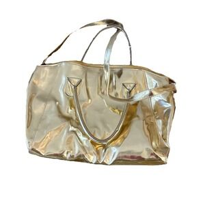 Ultra Chi Large Shiny Gold  Metallic Tote Bag Satchel NWT  Fun Accessory Glam